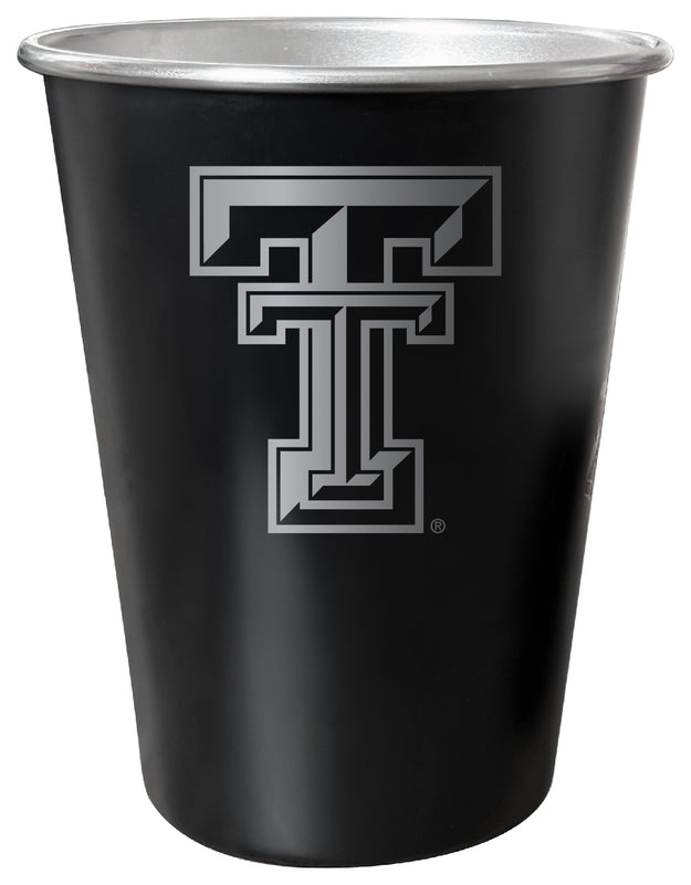 Texas Tech Red Raiders 8 oz Engraved Tin Cup Black Matte Coating Officially Licensed 