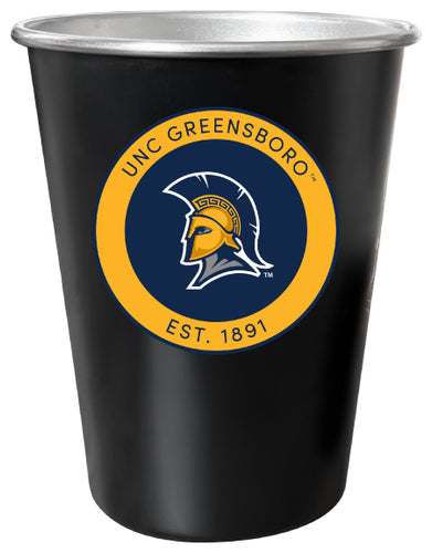 North Carolina Greensboro Spartans 8 oz Tin Cup Black Matte Coating Officially Licensed 4-Pack with Gift Bag