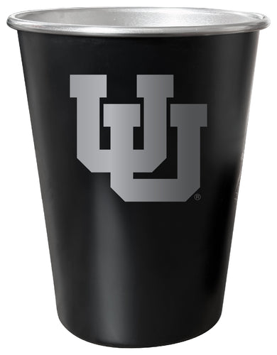 Utah Utes 8 oz Engraved Tin Cup Black Matte Coating Officially Licensed 