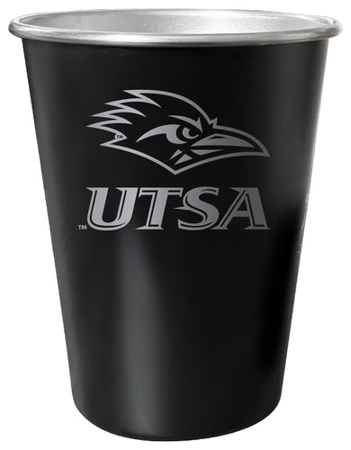 UTSA Road Runners 8 oz Engraved Tin Cup Black Matte Coating Officially Licensed 
