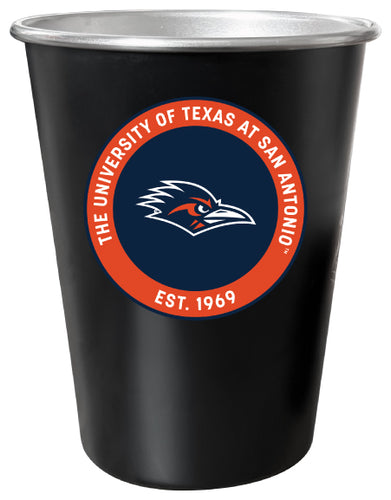 UTSA Roadrunners 8 oz Tin Cup Black Matte Coating Officially Licensed 4-Pack with Gift Bag
