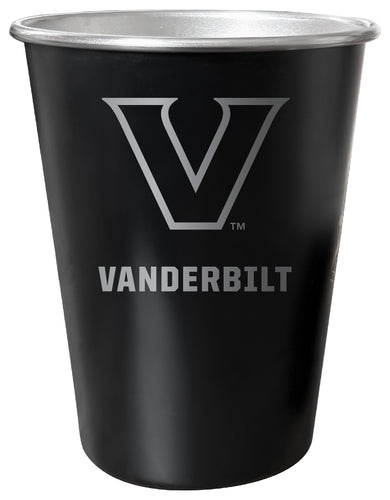 Vanderbilt University 8 oz Engraved Tin Cup Black Matte Coating Officially Licensed 