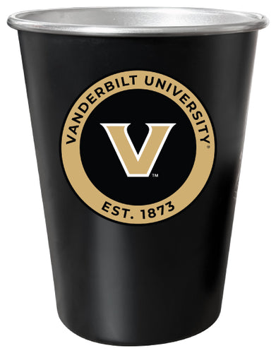 Vanderbilt University 8 oz Tin Cup Black Matte Coating Officially Licensed 4-Pack with Gift Bag