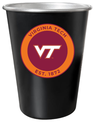 Virginia Tech Hokies 8 oz Tin Cup Black Matte Coating Officially Licensed Single