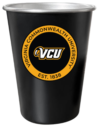 Virginia Commonwealth 8 oz Tin Cup Black Matte Coating Officially Licensed 4-Pack with Gift Bag