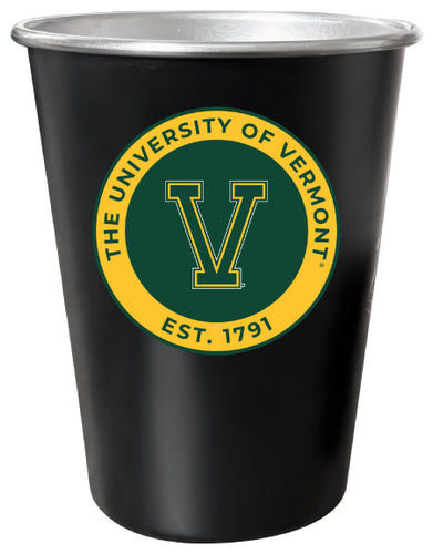 Vermont Catamounts 8 oz Tin Cup Black Matte Coating Officially Licensed 4-Pack with Gift Bag
