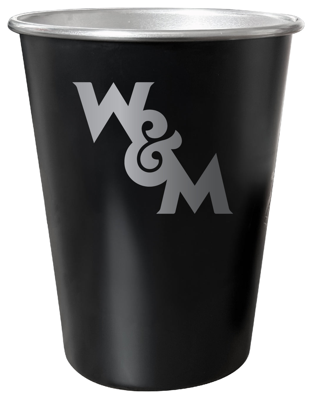 William and Mary 8 oz Engraved Tin Cup Black Matte Coating Officially Licensed 