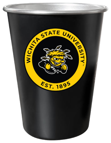 Wichita State Shockers 8 oz Tin Cup Black Matte Coating Officially Licensed Single