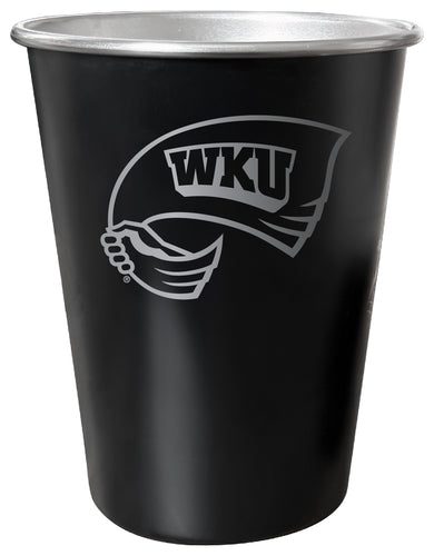 Western Kentucky Hilltoppers 8 oz Engraved Tin Cup Black Matte Coating Officially Licensed 