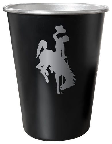 University of Wyoming 8 oz Engraved Tin Cup Black Matte Coating Officially Licensed 