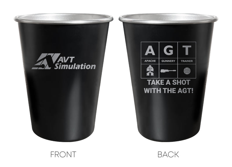 AVT Simulation 8 oz Engraved Tin Cup Black Matte Coating