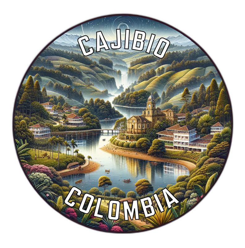Cajibio Colombia Souvenir Die Cut Flat Magnet 6-Inch