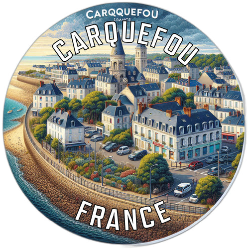 Carquefou France Souvenir Die Cut Flat Magnet 6-Inch
