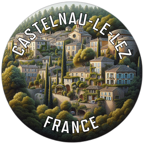 Castelnau le Lez France Souvenir Die Cut Flat Magnet 2-Inch