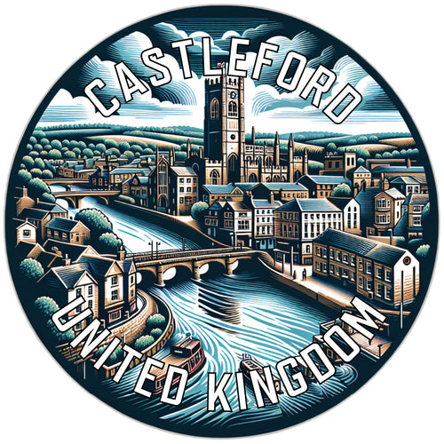 Castleford United Kingdom Souvenir Die Cut Flat Magnet 6-Inch