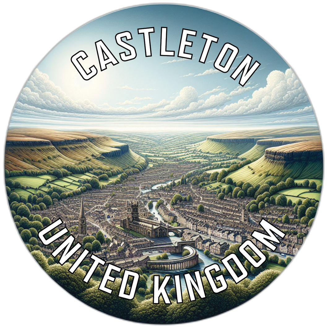 Castleton United Kingdom Souvenir Die Cut Flat Magnet 2-Inch