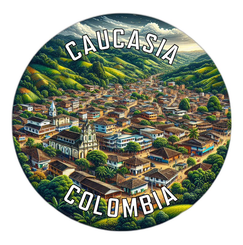 Caucasia Colombia Souvenir Die Cut Flat Magnet 6-Inch