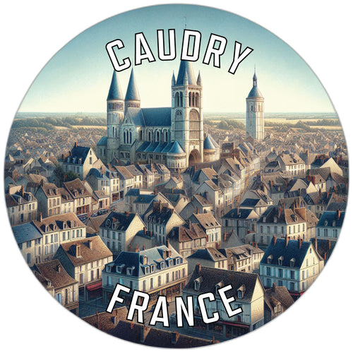 Caudry France Souvenir Die Cut Flat Magnet 2-Inch