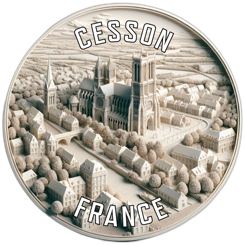 Cesson France Souvenir Die Cut Flat Magnet 6-Inch