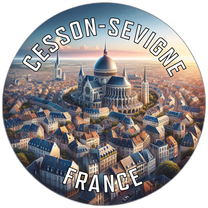 Cesson Sevigne France Souvenir Die Cut Flat Magnet 2-Inch