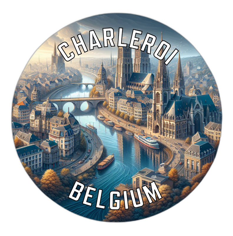Charleroi Belgium Souvenir Die Cut Flat Magnet 6-Inch
