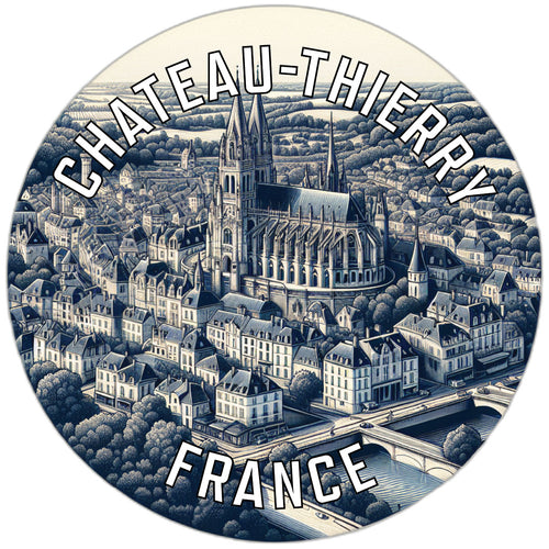 Chateau Thierry France Souvenir Die Cut Flat Magnet 6-Inch