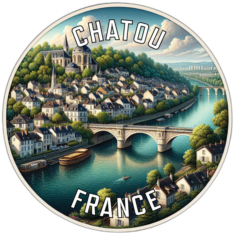 Chatou France Souvenir Die Cut Flat Magnet 6-Inch