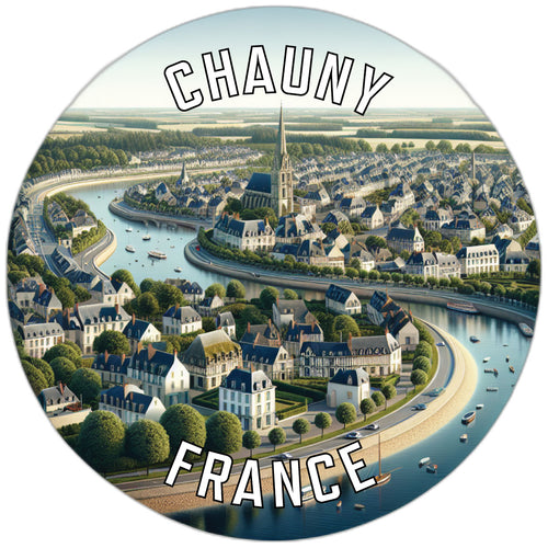 Chauny France Souvenir Die Cut Flat Magnet 6-Inch