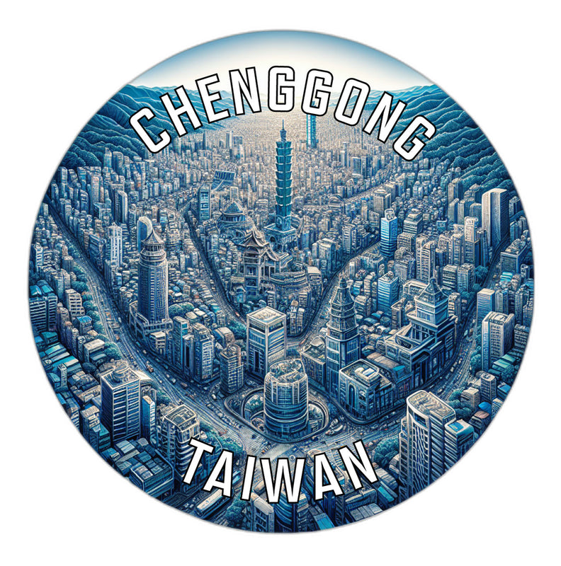 Chenggong Taiwan Souvenir Die Cut Flat Magnet 6-Inch