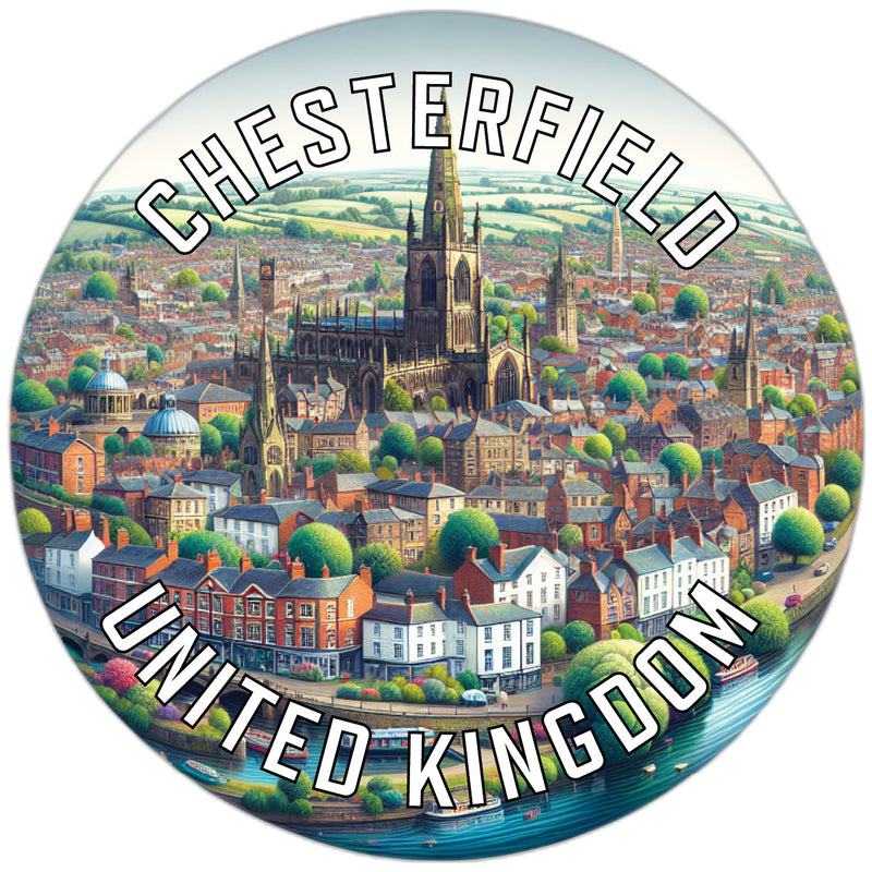 Chesterfield United Kingdom Souvenir Die Cut Flat Magnet 2-Inch