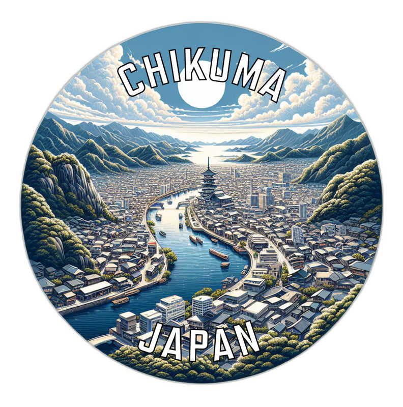 Chikuma Japan Souvenir Die Cut Flat Magnet 6-Inch
