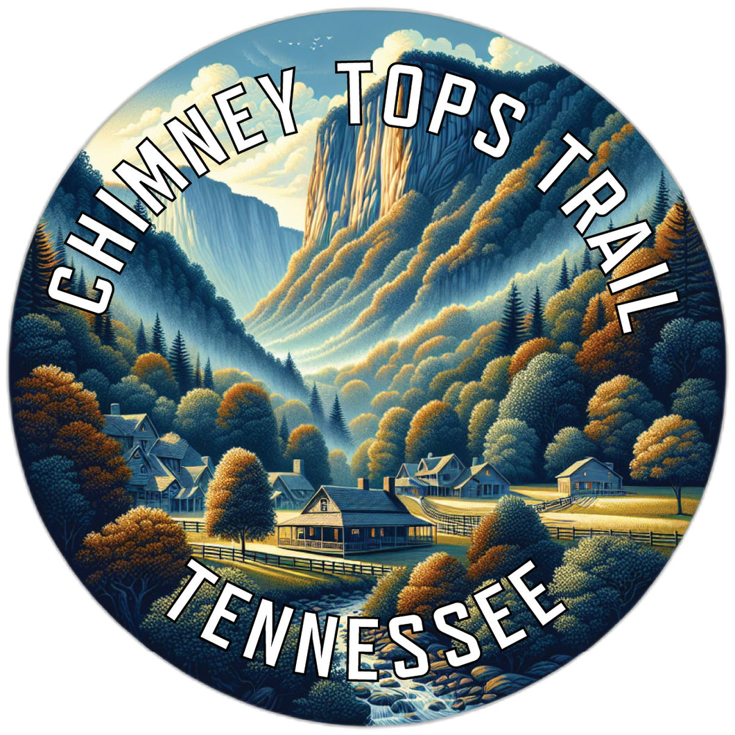 Chimney Tops Trail Souvenir Die Cut Flat Magnet 6-Inch