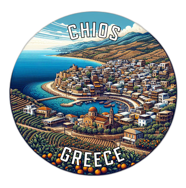 Chios Greece Souvenir Die Cut Flat Magnet 6-Inch