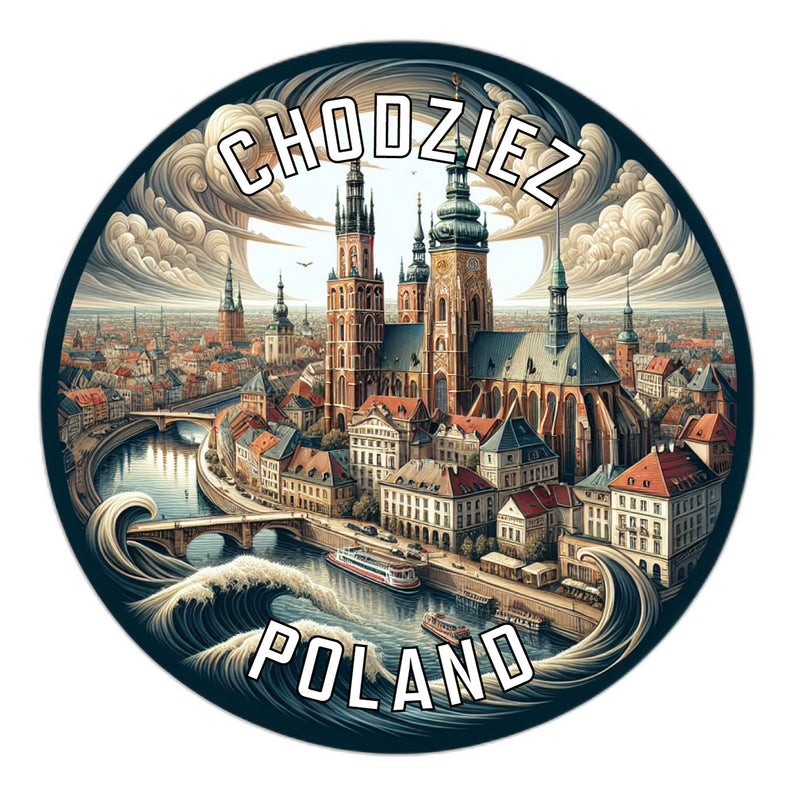 Chodziez Poland Souvenir Die Cut Flat Magnet 4-Inch