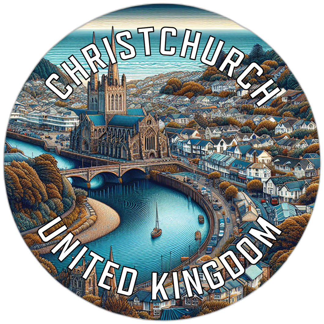 Christchurch United Kingdom Souvenir Die Cut Flat Magnet 4-Inch