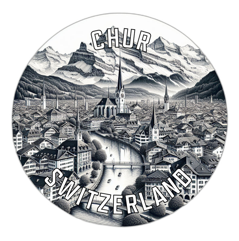 Chur Switzerland Souvenir Die Cut Flat Magnet 3-Inch