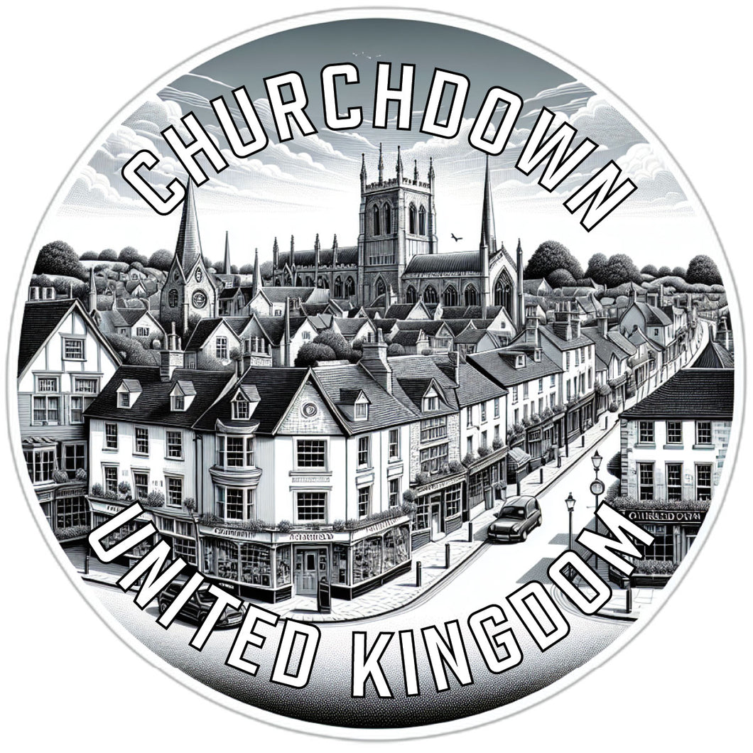 Churchdown United Kingdom Souvenir Die Cut Flat Magnet 3-Inch