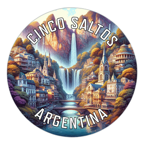 Cinco Saltos Argentina Souvenir Die Cut Flat Magnet 2-Inch