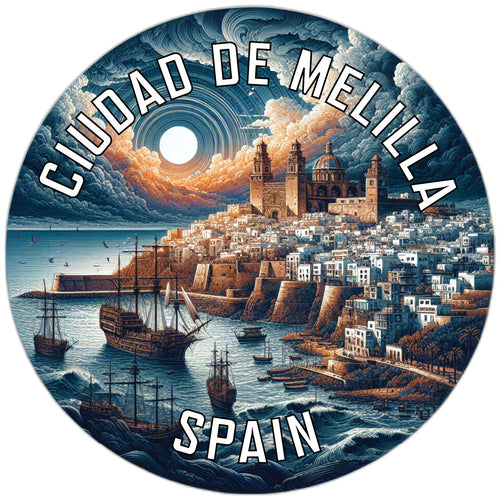 Ciudad de Melilla Spain Souvenir Die Cut Flat Magnet 6-Inch