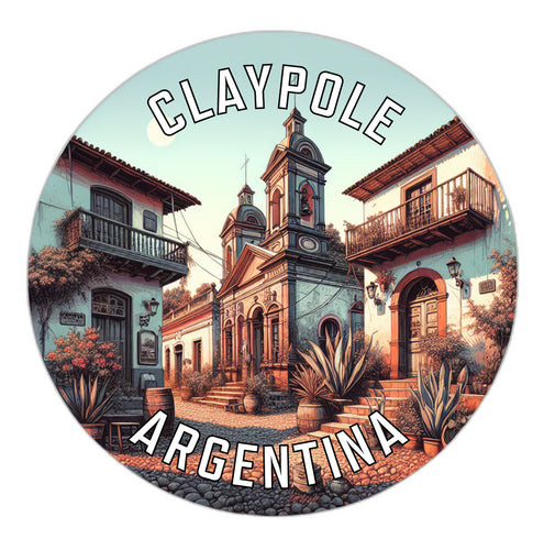 Claypole Argentina Souvenir Die Cut Flat Magnet 2-Inch