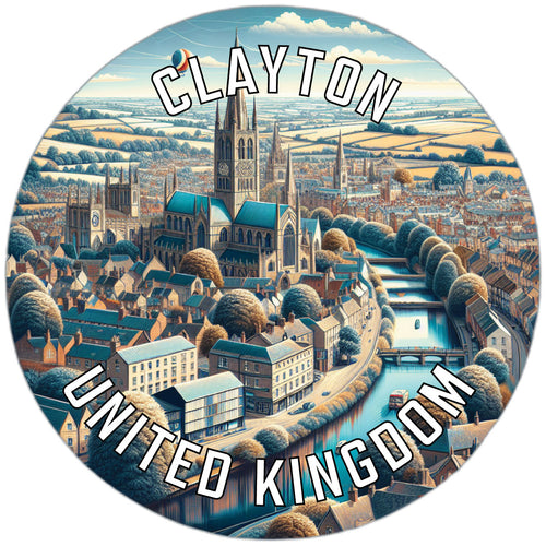 Clayton United Kingdom Souvenir Die Cut Flat Magnet 6-Inch