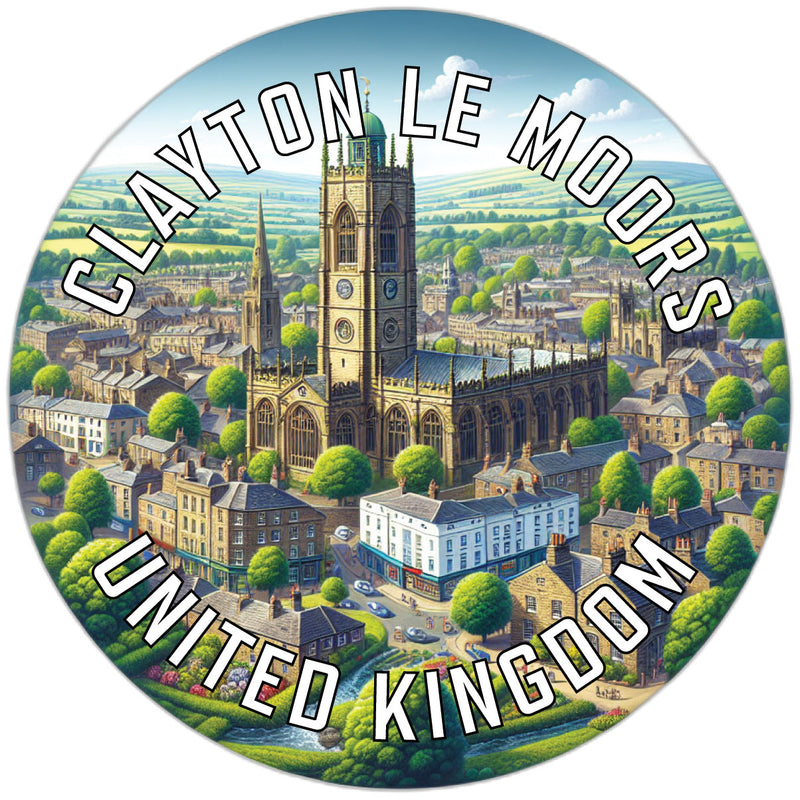 Clayton le Moors United Kingdom Souvenir Die Cut Flat Magnet 2-Inch