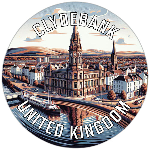 Clydebank United Kingdom Souvenir Die Cut Flat Magnet 6-Inch