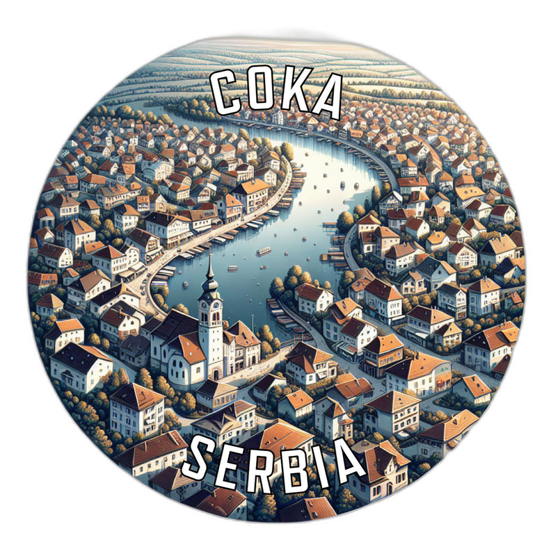 Coka Serbia Souvenir Die Cut Flat Magnet 6-Inch