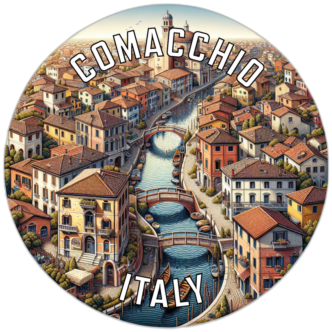 Comacchio Italy Souvenir Die Cut Flat Magnet 2-Inch
