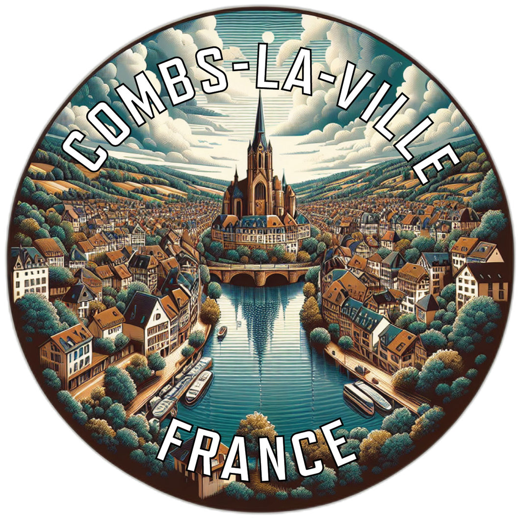 Combs la Ville France Souvenir Die Cut Flat Magnet 6-Inch