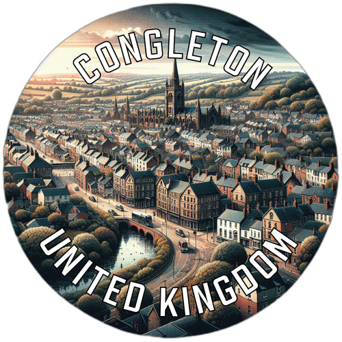 Congleton United Kingdom Souvenir Die Cut Flat Magnet 2-Inch
