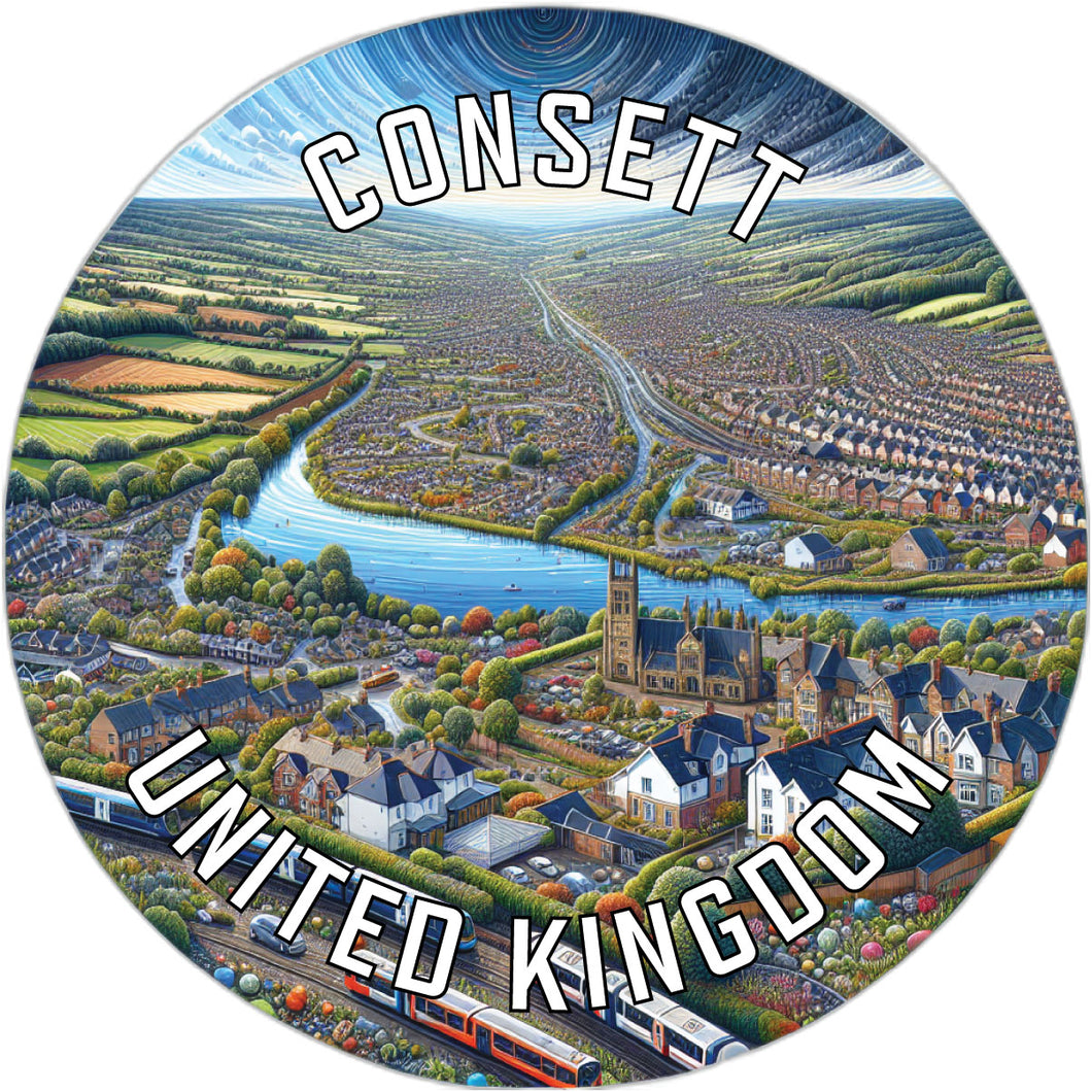 Consett United Kingdom Souvenir Die Cut Flat Magnet 6-Inch