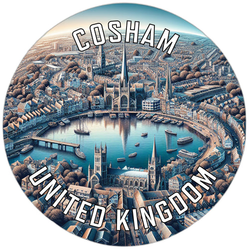 Cosham United Kingdom Souvenir Die Cut Flat Magnet 6-Inch
