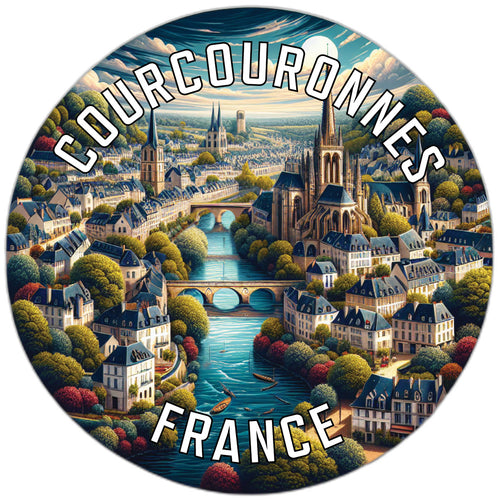 Courcouronnes France Souvenir Die Cut Flat Magnet 6-Inch